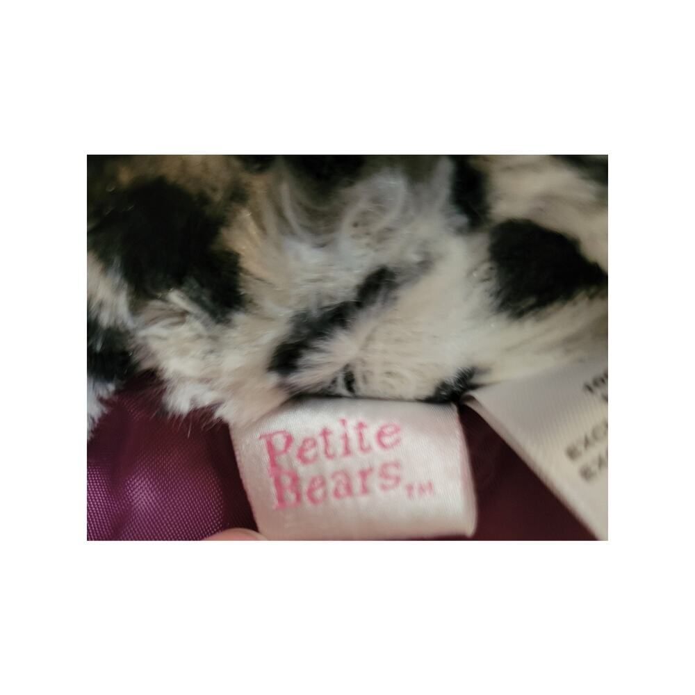 Petite Bears 12 month girls Dalmatian print fuzzy vest, black, white - Picture 6 of 6